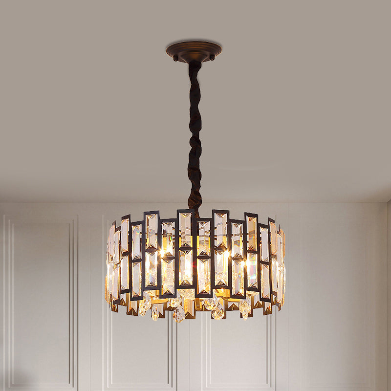 6/5 lichten kristal-ingelatte plafond kroonluchter moderne goud rond slaapkamer hangende lamp, 19,5 "/16" breed