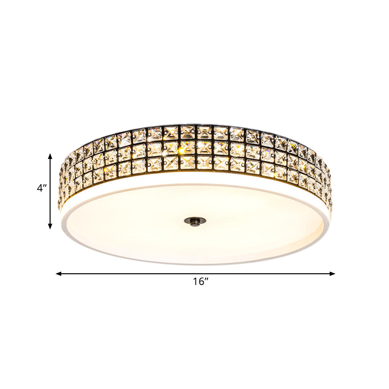 16 "/19.5" Breite LED Runde Flushmount Deckenbefestigung Moderne Weiß Crystal Flush Mount Lighting