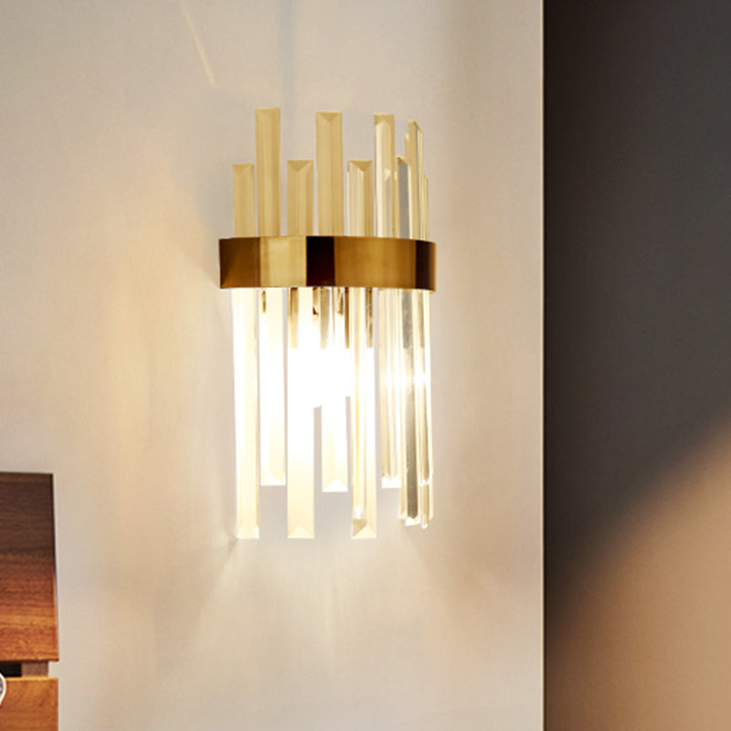 1 Kopfwandleuchte Beleuchtung mit Eiszapfen Kristall zeitgenössischer Esszimmerwandlampe in Schwarz