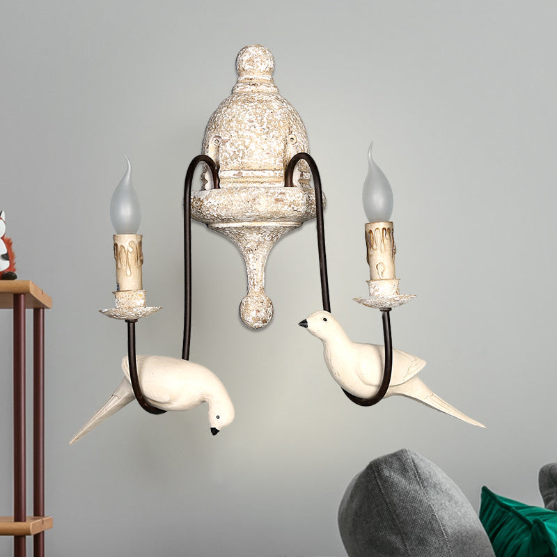 Candelabra indoor wandbevestiging verlichting platteland 1/2-licht bruine wandlamp armatuur met vogel deco
