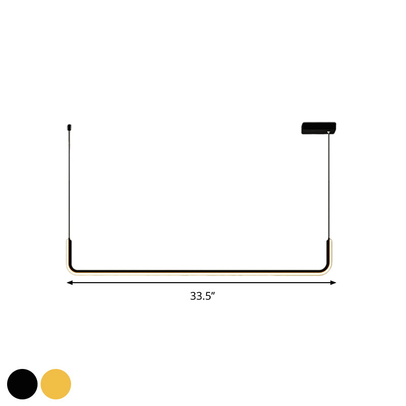 Simpuzzo LED LED Multifiling Light con tonalità metallica ciondolo lineare nero/oro in luce calda/bianca, lunghe 35,5 "/47"