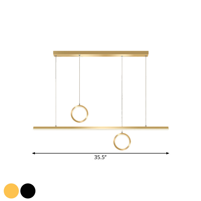 Metall linear mehrfach hängende leichte LED -minimale Kronleuchterlampe in Schwarz/Gold, warm/weißes Licht