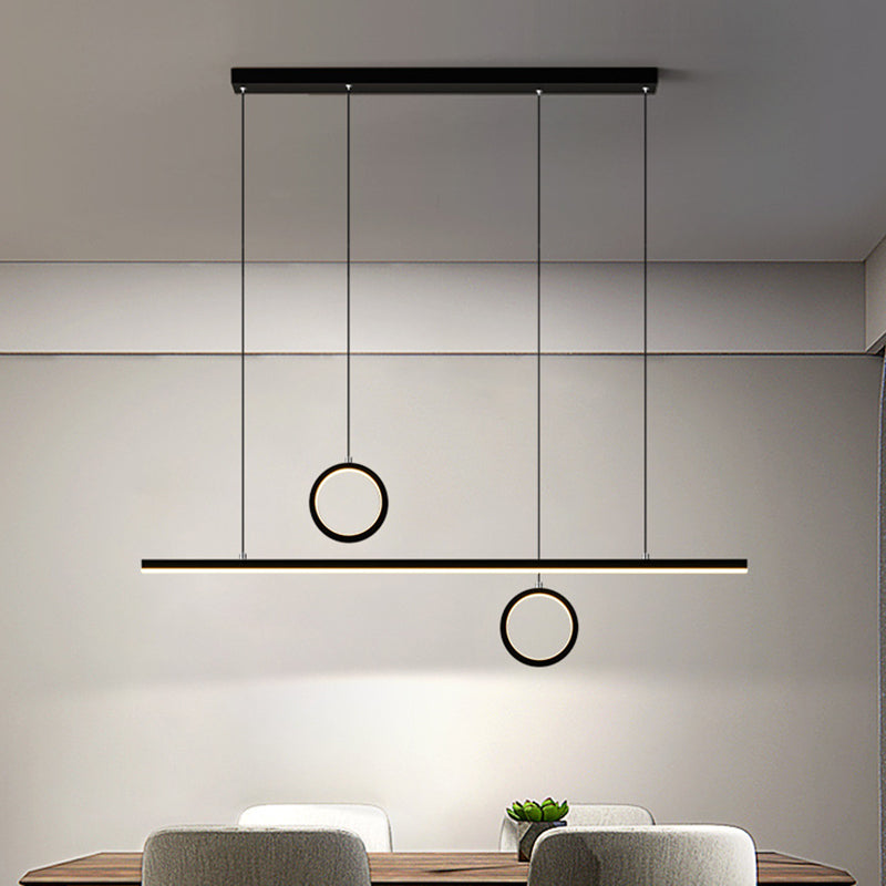 Metall linear mehrfach hängende leichte LED -minimale Kronleuchterlampe in Schwarz/Gold, warm/weißes Licht