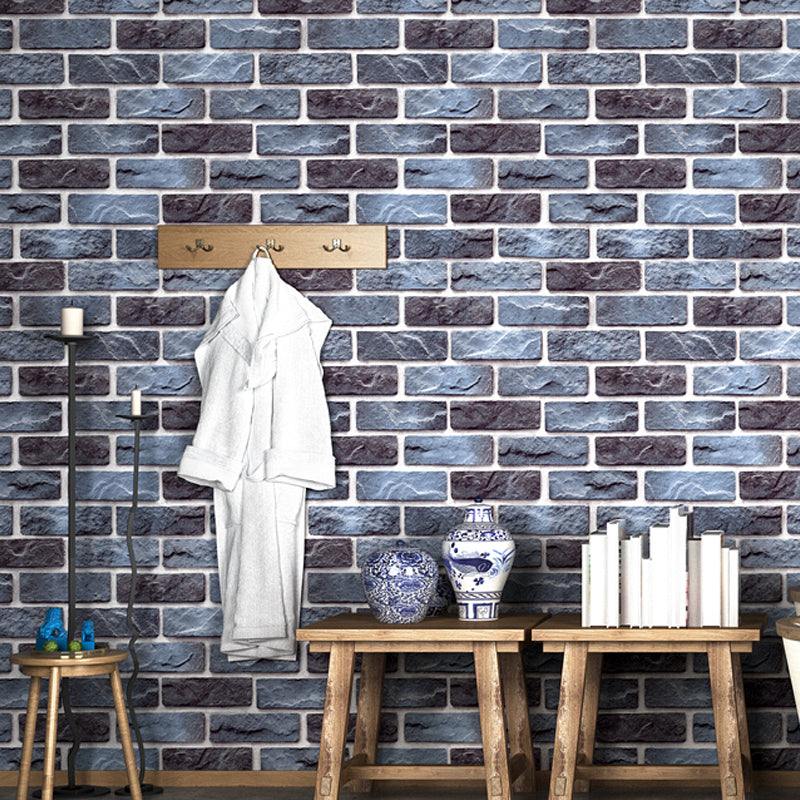 Color-Block Brick Wallpaper Industrial Stain Resistant Dining Room Wall Covering, 33' x 20.5"