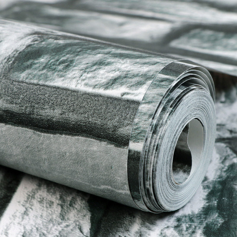 Dark Color Industrial Wallpaper Roll 57.1-sq ft Faux Brick Effect Wall Decor for Restaurant