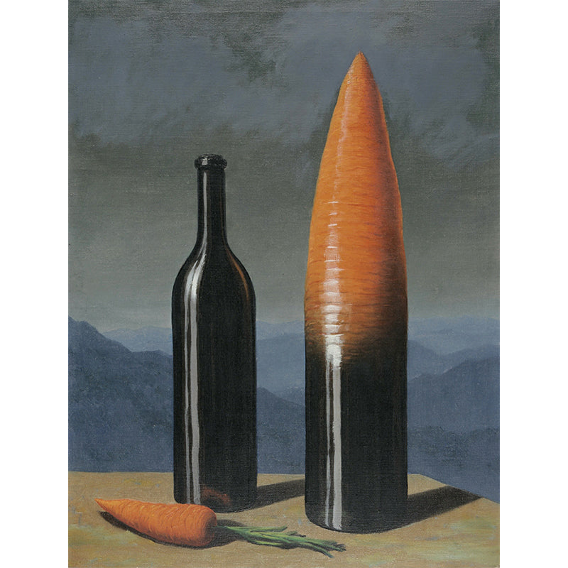 Rene the Explanation Wall Mural in Orange-Black Surrealism Wall Art for Living Room
