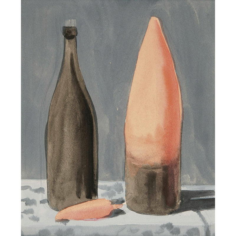 Whole the Explanation Drawing Murals Surreal Inspiring Still Life Wall Decor in Orange-Grey