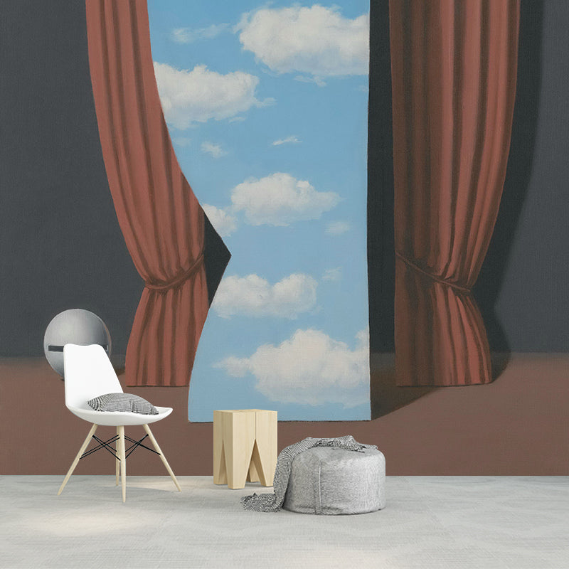 Evoking Gioconda Wallpaper Murals for Bedroom Magritte Artwork Wall Decor, Custom Made