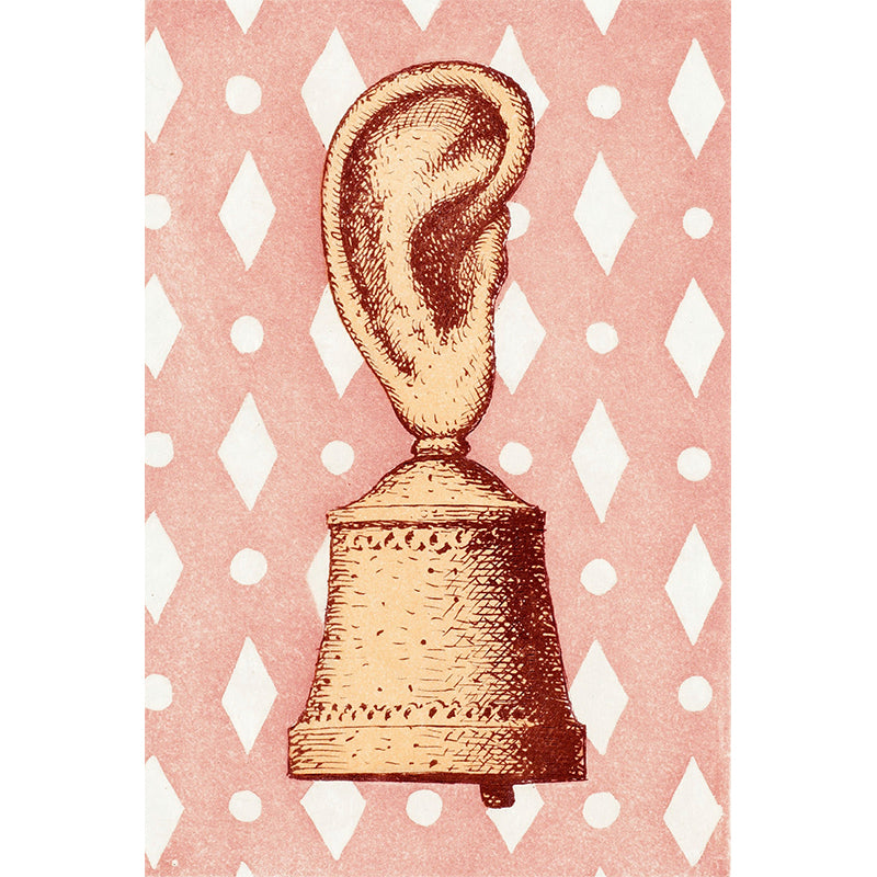 Pink La Lecon Musique Mural Decal Magritte Artwork Surreal Stain Proof Wall Covering
