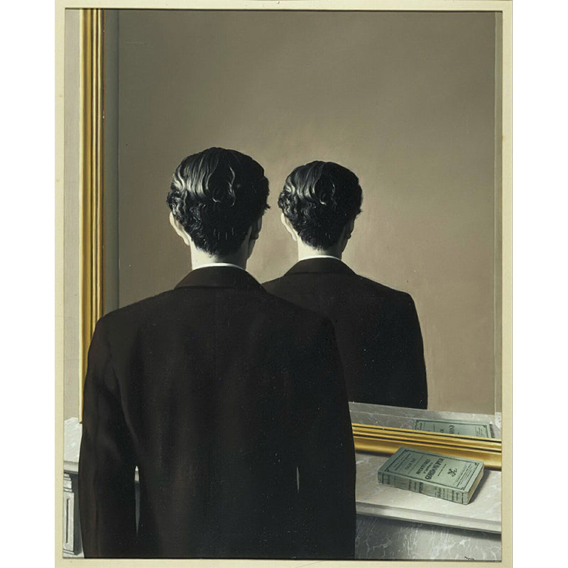 Surrealist Mirror Wallpaper Murals for Living Room Customized Wall Art in Black-Brown
