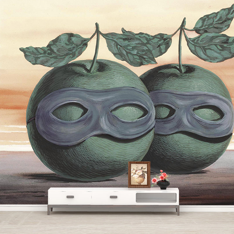 Grey-Green Surrealistic Wallpaper Murals Large the Hesitation Waltz Wall Covering for Accent Wall