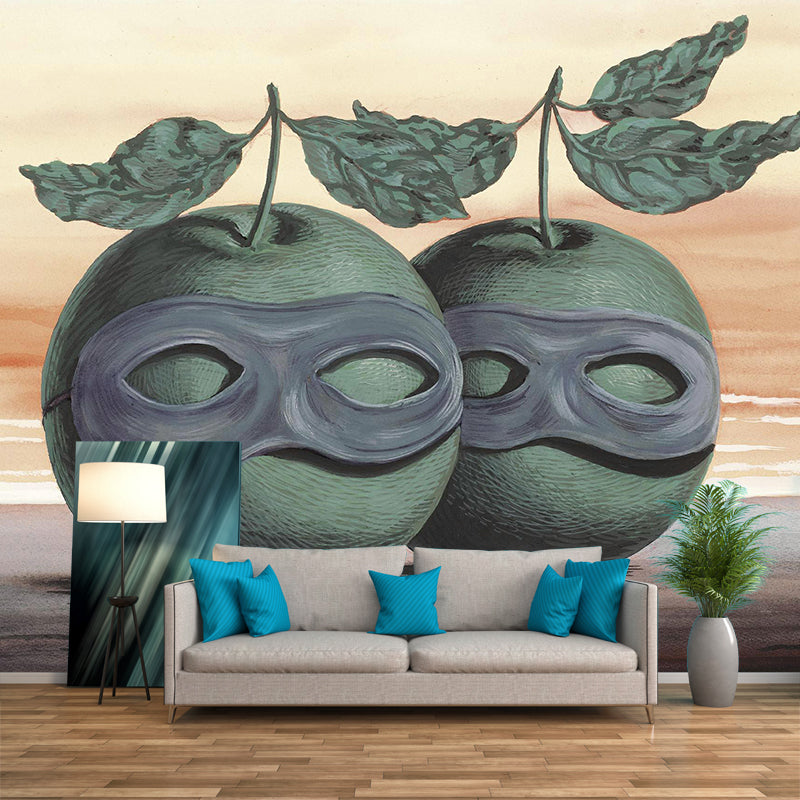 Grey-Green Surrealistic Wallpaper Murals Large the Hesitation Waltz Wall Covering for Accent Wall