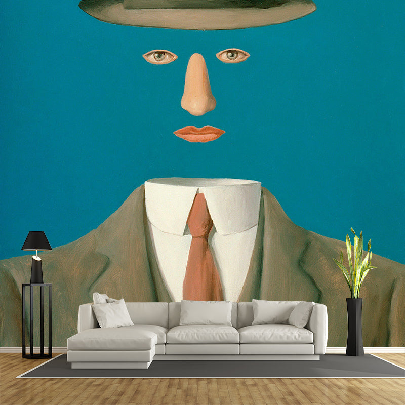 Grey-Blue Baucis Landscape Murals Stain Resistant Surrealist Bedroom Wall Decoration