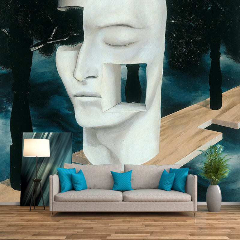 Rene Magritte Head Drawing Murals Surreal Water-Proof Home Gallery Wall Art, Made to Measure