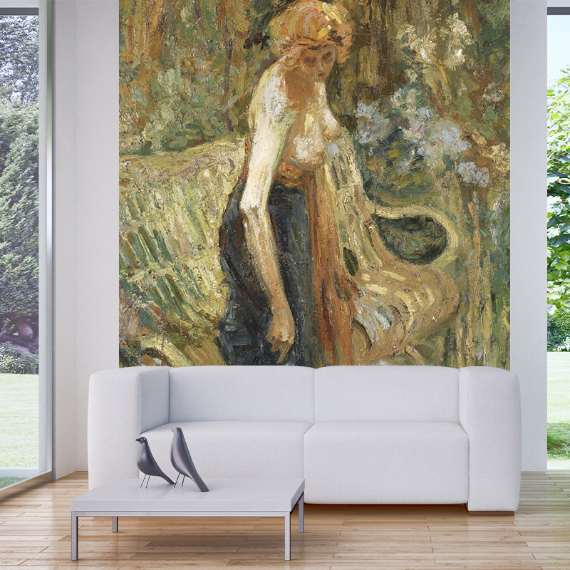 Rene Magritte Femme Debout Mural Surrealism Non-Woven Material Wall Art in Brown
