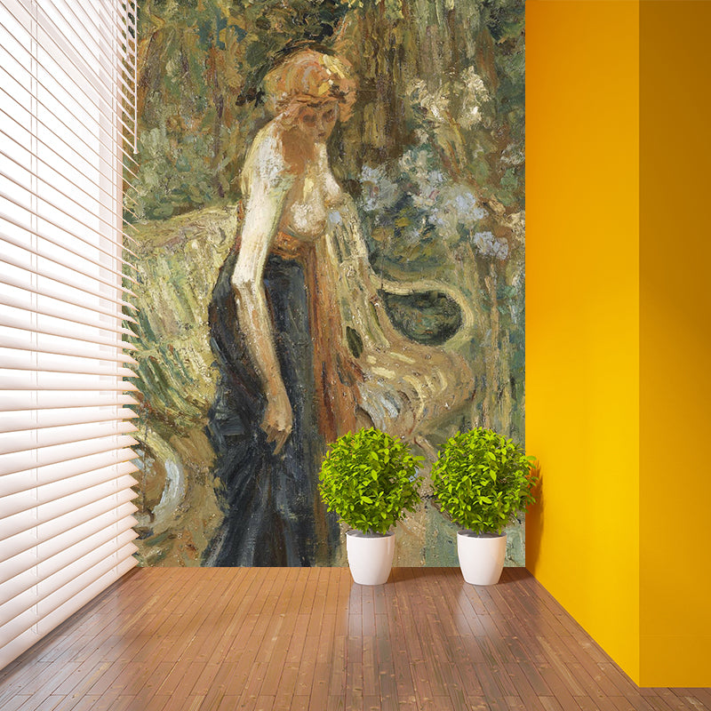 Rene Magritte Femme Debout Mural Surrealism Non-Woven Material Wall Art in Brown