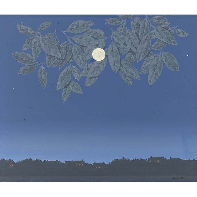 Surrealist Evening Painting Wall Murals Blue Moisture Resistant Wall Covering for Home