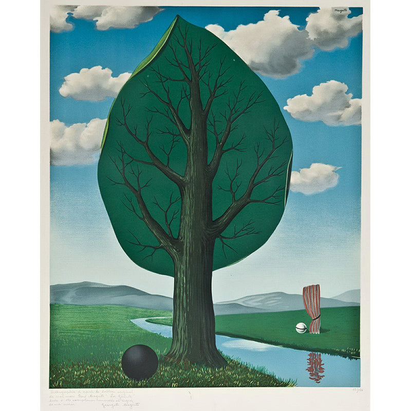 Rene Magritte the Giant Murals Wallpaper Blue-Green Bedroom Wall Art, Made to Measure