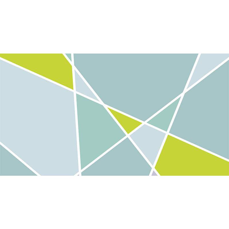 Contemporary Geometric Mural Wallpaper for Bedroom Custom Wall Art in Blue-Green