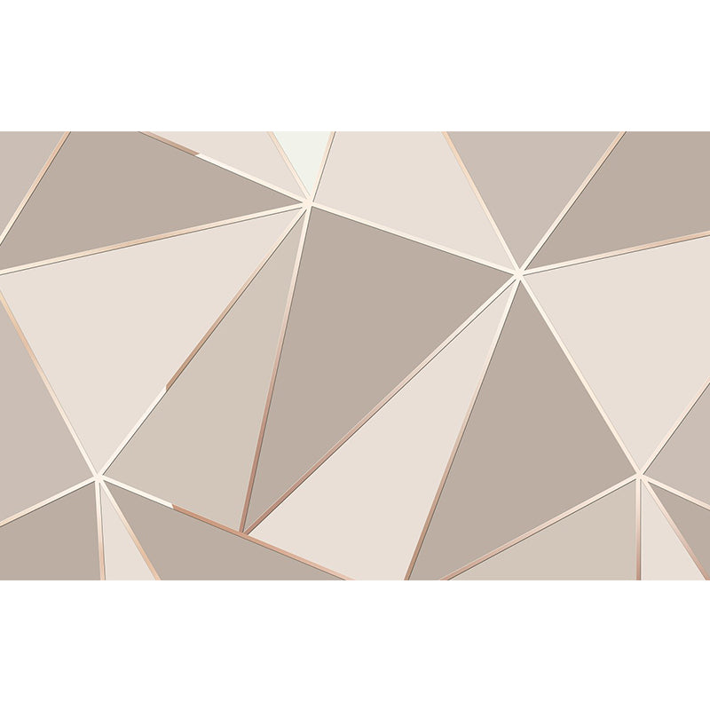 3D Look Triangle Mural Decal Modern Style Non-Woven Material Wall Decor in Grey-Pink