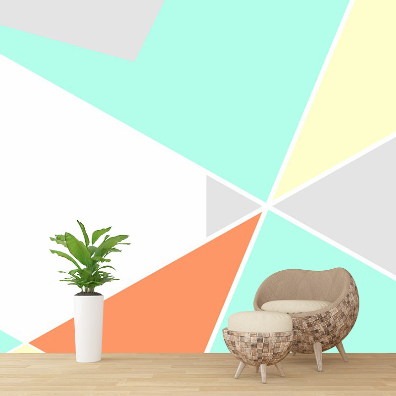 Illustration Geometry Wall Murals Full Size Wall Covering for Living Room, Made to Measure