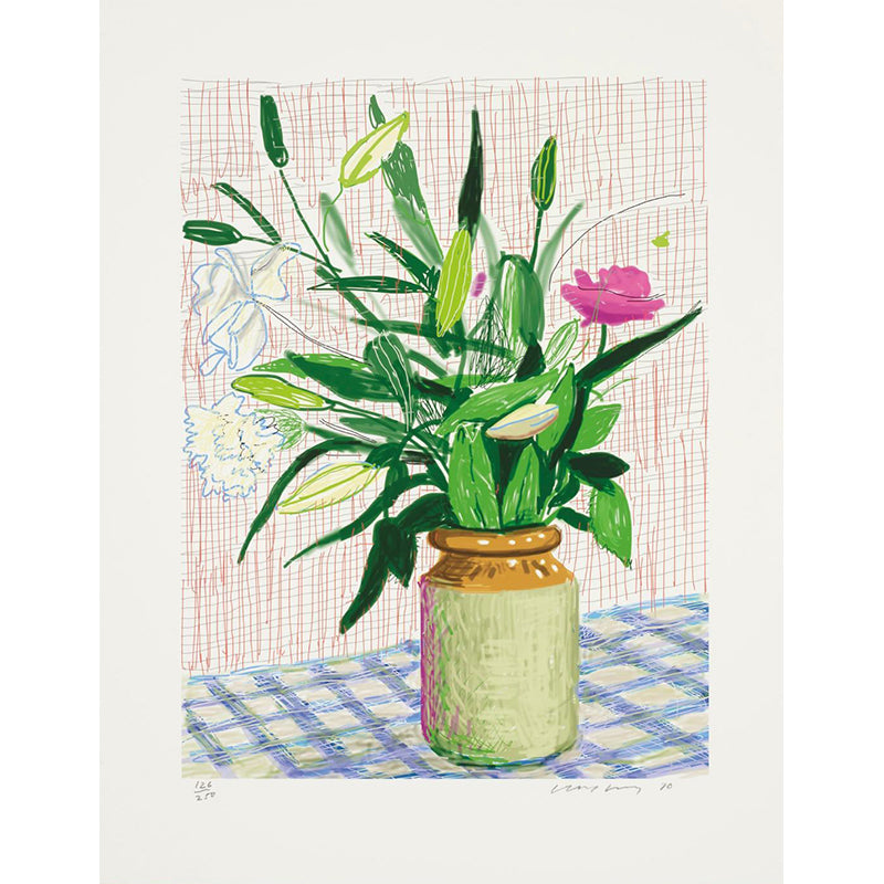 Bewitching Flowers in Pot Murals for Living Room Still Life Wall Art, Custom Size Available