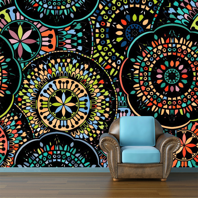 Ethnic Mandala Pattern Mural Wallpaper for Bedroom Abstract Wall Decor, Custom Print