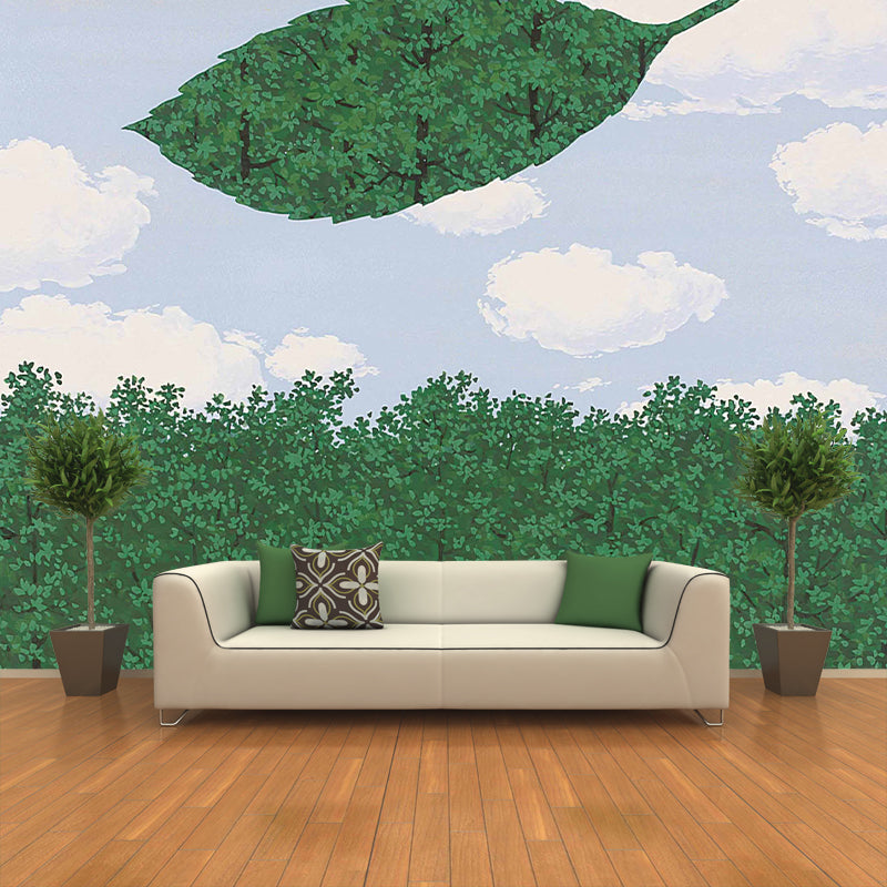 Le Choeur Des Sphinges Mural Wallpaper Grey-Blue Surrealistic Wall Decor for Bedroom