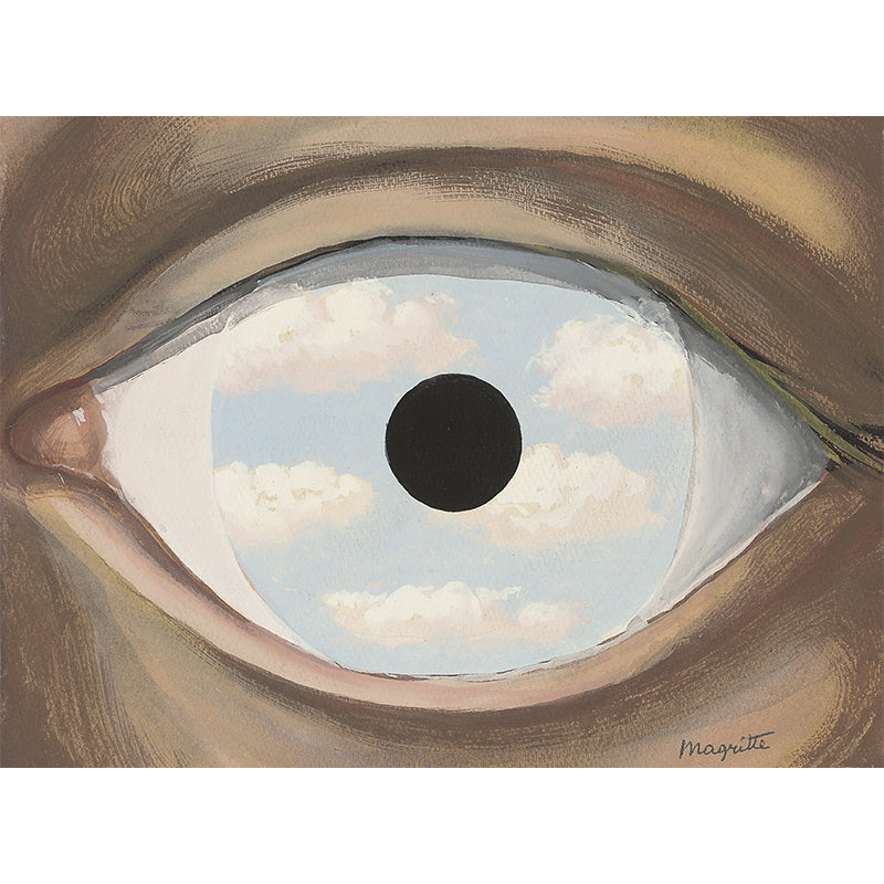 Surrealistic Cloud in Eye Mural Decal in Blue-Brown Waterproof Wall Art for Living Room