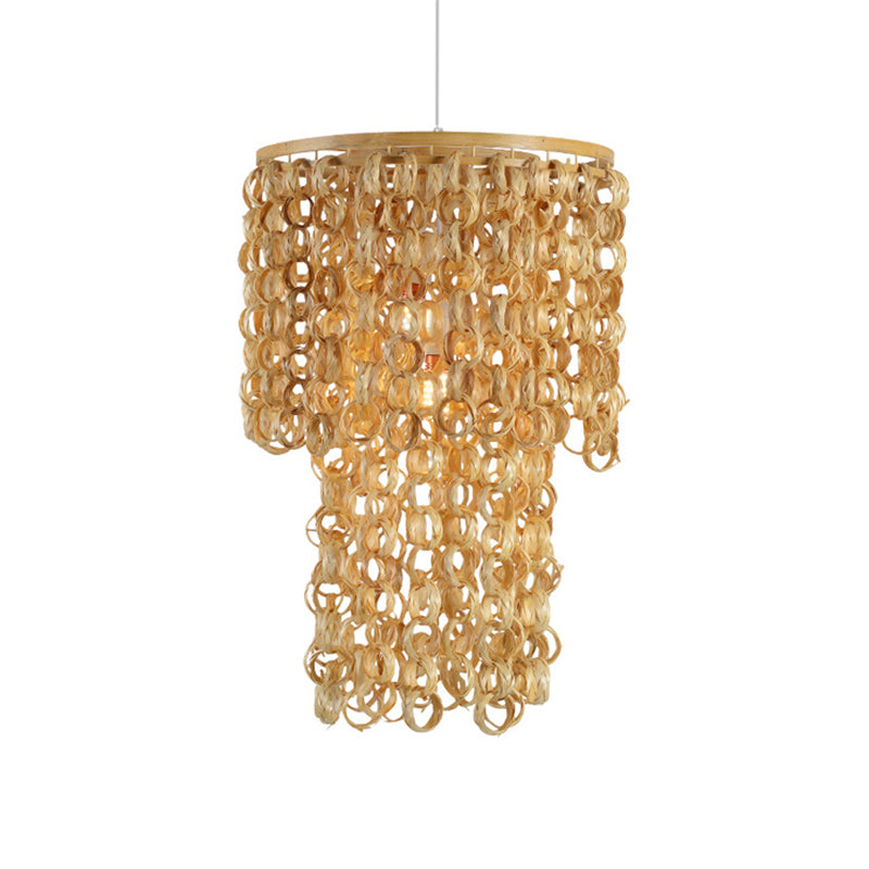 16 "/19.5" ancho de bambú de borbato colgante de lámpara de colgante de luz de luz individual china para el restaurante Dinging Room Restaurant