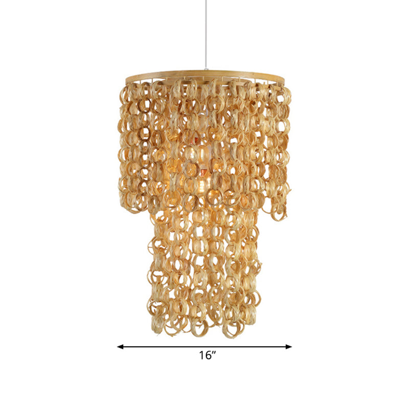 16 "/19.5" ancho de bambú de borbato colgante de lámpara de colgante de luz de luz individual china para el restaurante Dinging Room Restaurant