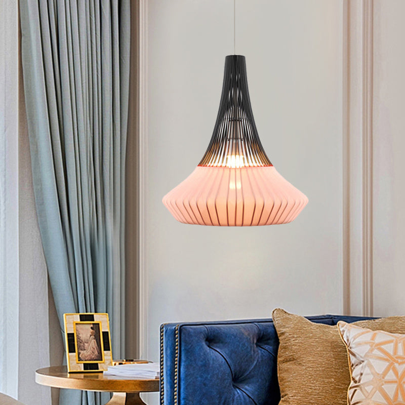 Tombre de cono de colgante Luz de estilo moderno 1 Luz colgante de color negro/rosa/rosa/azul para sala de estar