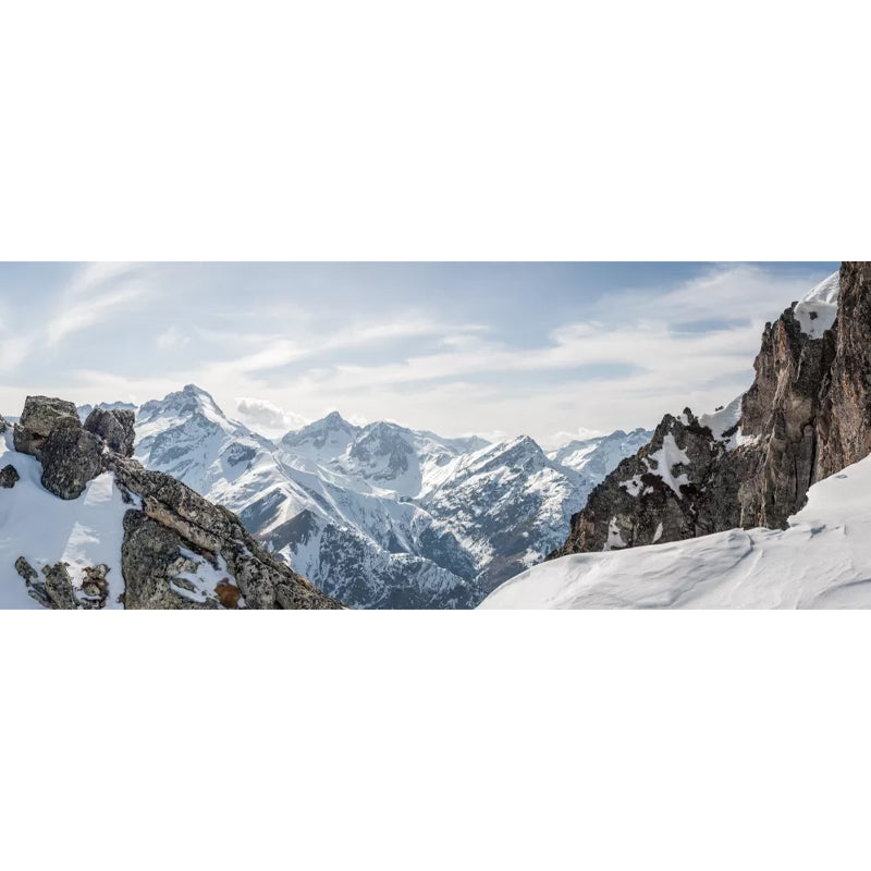 Modern Snowy Mountain Range Murals Blue and White Winter Landscape Wall Covering