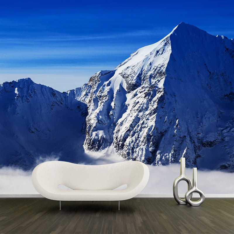 Mountain Peak Above Cloud Murals Modern Waterproofing Bedroom Wall Covering, Optional Size