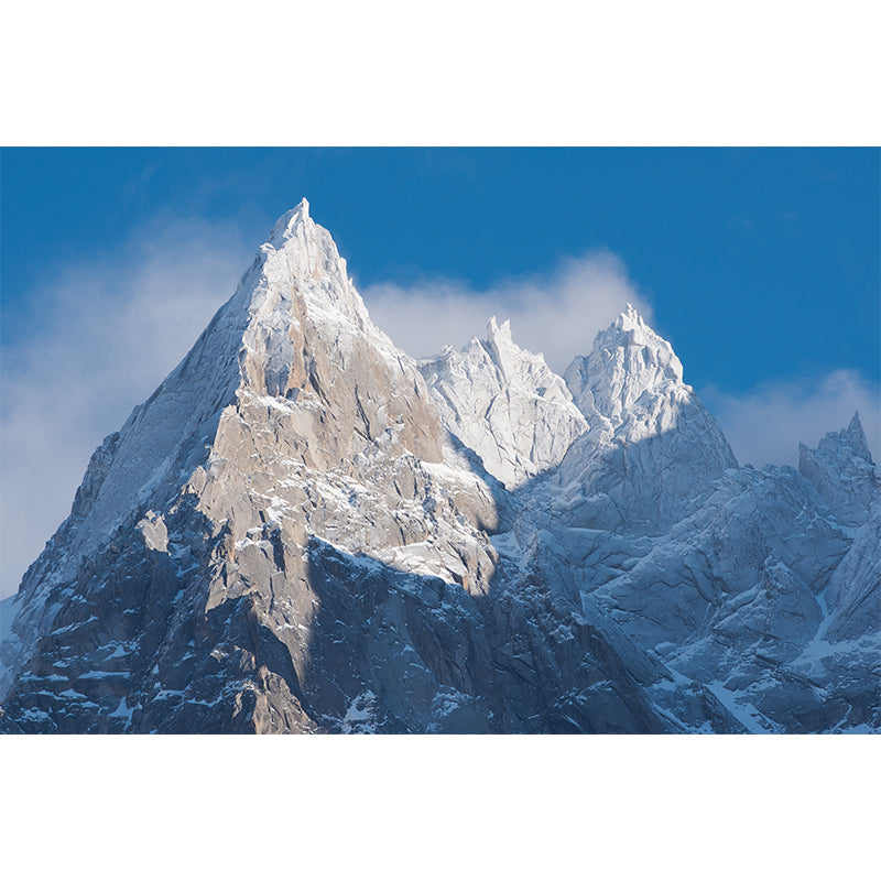 Beautiful Snow Peaks Wallpaper Murals for Living Room Winter Scenery Wall Art, Custom Size