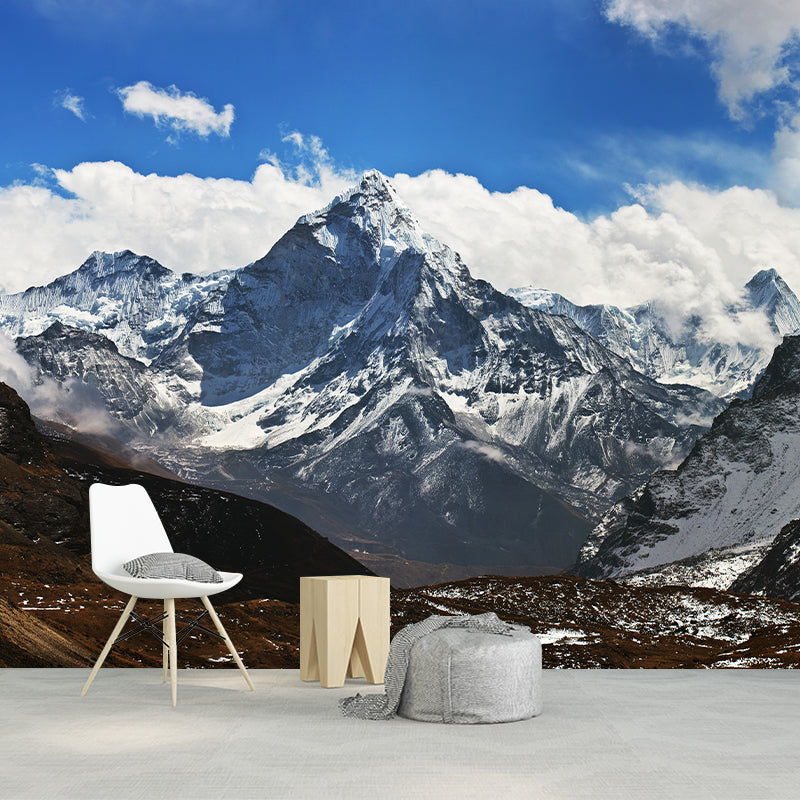 Whole Snowy Plateau Mountain Murals Stain-Proof Contemporary Living Room Wall Art