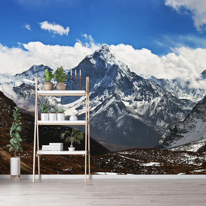 Whole Snowy Plateau Mountain Murals Stain-Proof Contemporary Living Room Wall Art