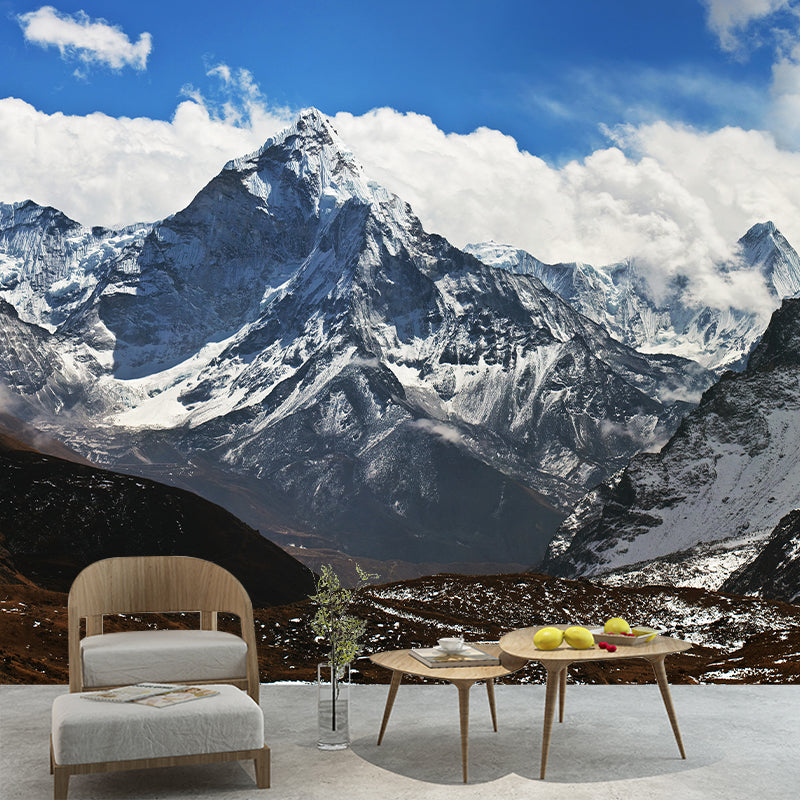 Whole Snowy Plateau Mountain Murals Stain-Proof Contemporary Living Room Wall Art