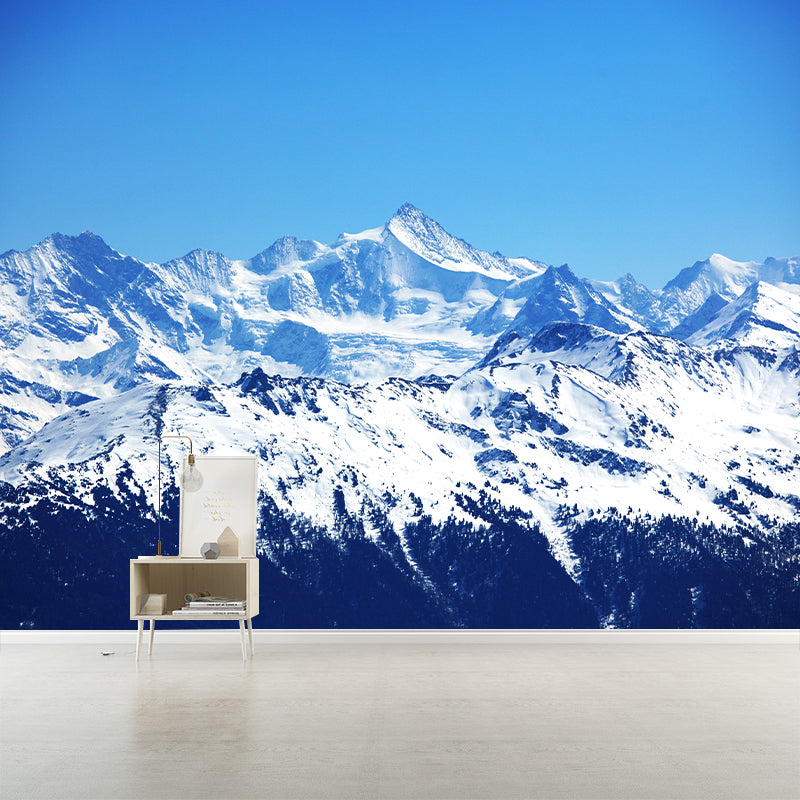 Photo Print Snow Mountains Mural Decal Large Wall Art for Living Room, Made to Measure