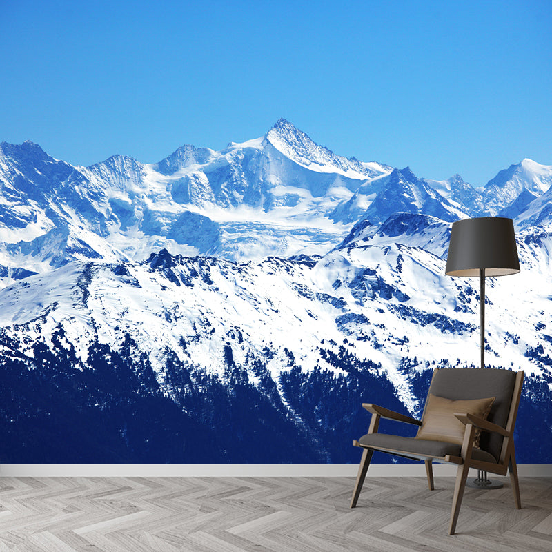 Photo Print Snow Mountains Mural Decal Large Wall Art for Living Room, Made to Measure