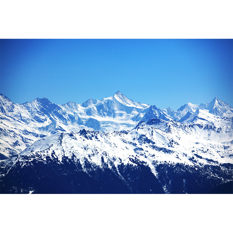 Photo Print Snow Mountains Mural Decal Large Wall Art for Living Room, Made to Measure
