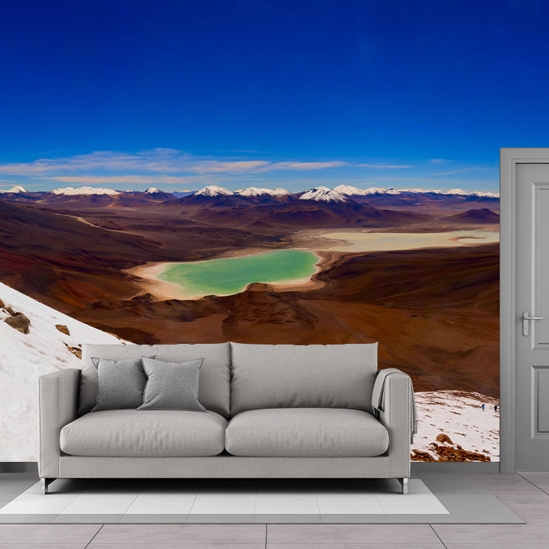 Lake Among Melting Hills Mural Decal Modern Washable Living Room Wall Art, Customized Size