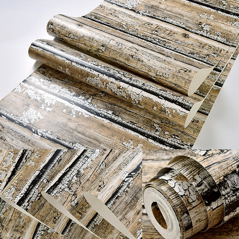 Country Cottage Wallpaper Dark Color Moisture Resistant Wall Decor for Living Room