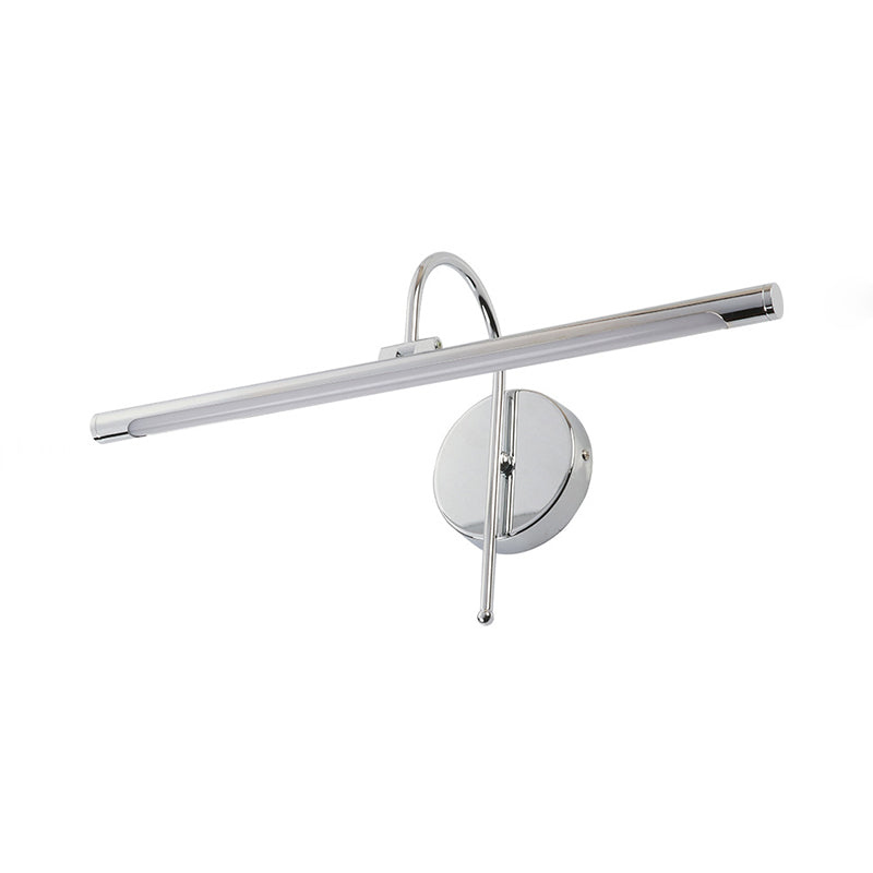 Zeitgenössische LED -Wandlampe mit Metallschatten Schwarz/Nickel Röhrenförmiger Waschtischlampe über dem Spiegel, 16 "/20" Durchmesser