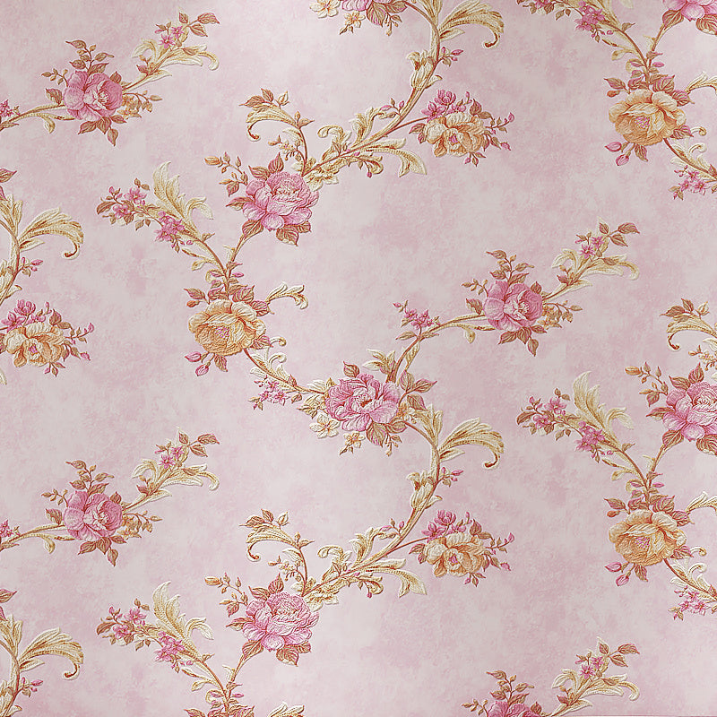 Pastelkleur rustiek behangrol 33' L x 20,5" W pioenroos en tak wanddecoratie voor thuis