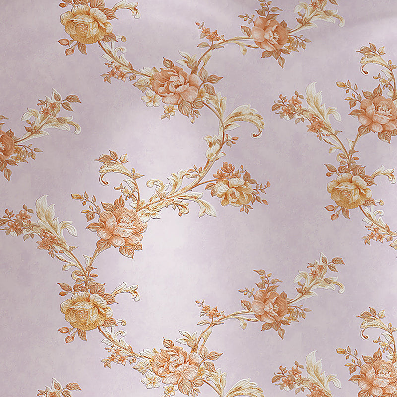 Pastel Color Rustic Wallpaper Roll 33' L x 20.5" W Peony and Branch Wall Decor for Home