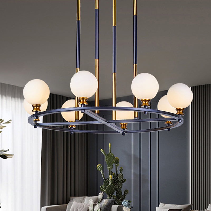 Black-Gold Globe Plafond Chandelier Nordic Style 6/8 LUMIÈRES PENDANT DE DROP VERRE GRATIT AVEC RONNE