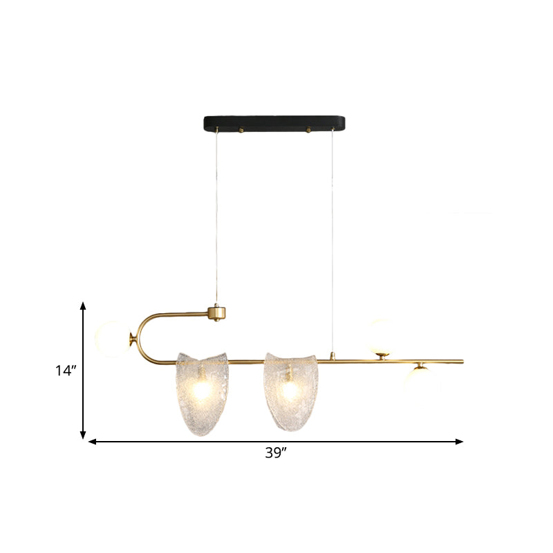 Geometrische hanger kroonluchter hedendaagse helder/roze blauw glas 5-head eetkamer led pendulum licht