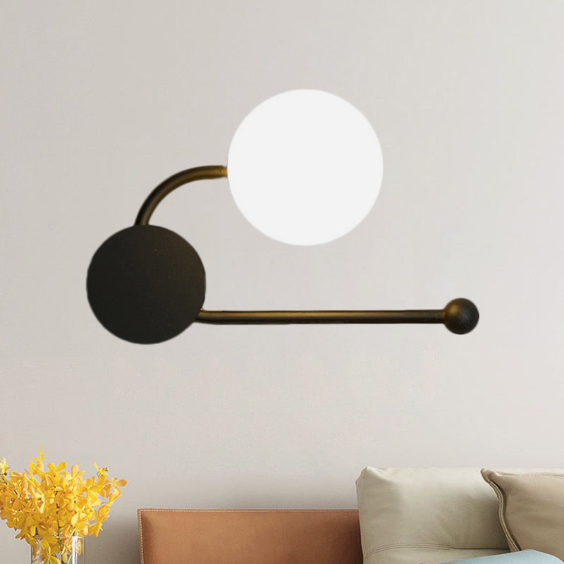 Application murale ronde Lumière Nordic PVC Bulbe simple Black and Gold Wall Murd Murd