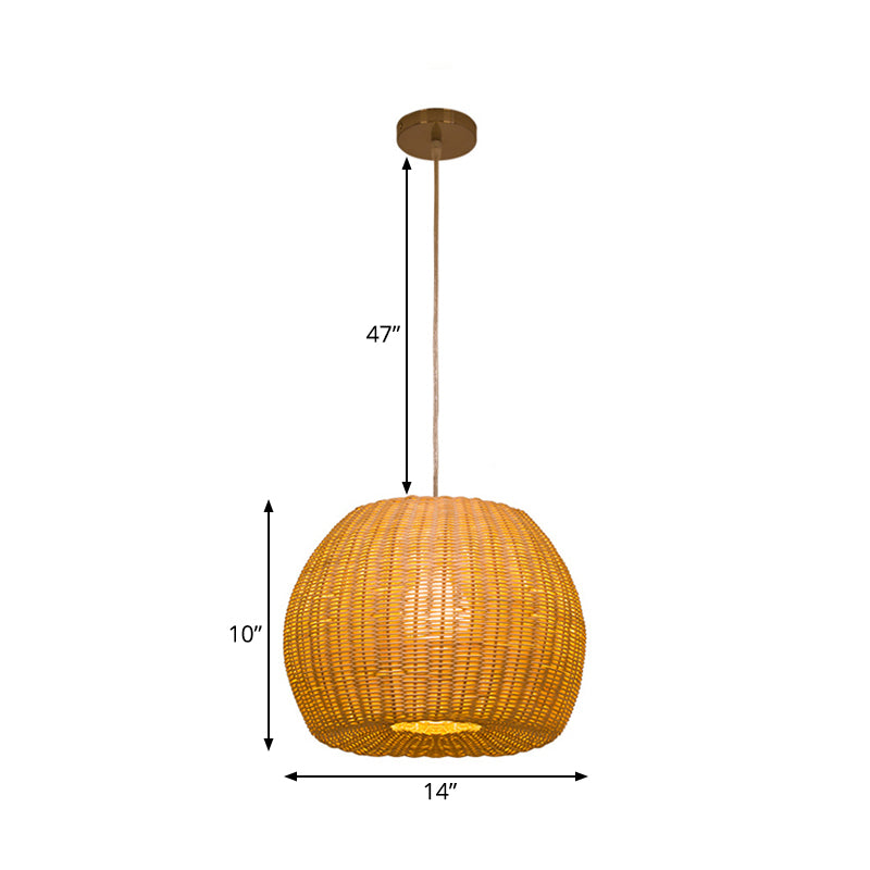 Dome Tree à la main Roard suspendu Pendentif Pendentif 1-Bulb Bulb Beige Suspension Light for Restaurant